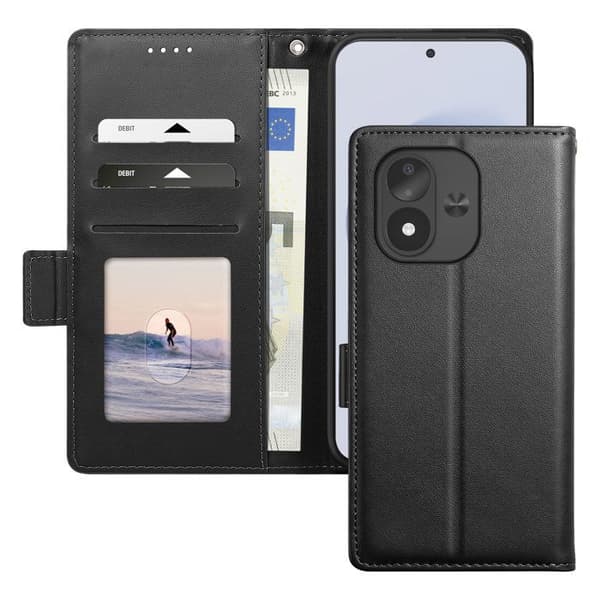 Redmi Note 17 Sarjan Älykäs Kirja -lompakko, jossa tuki, musta Svart