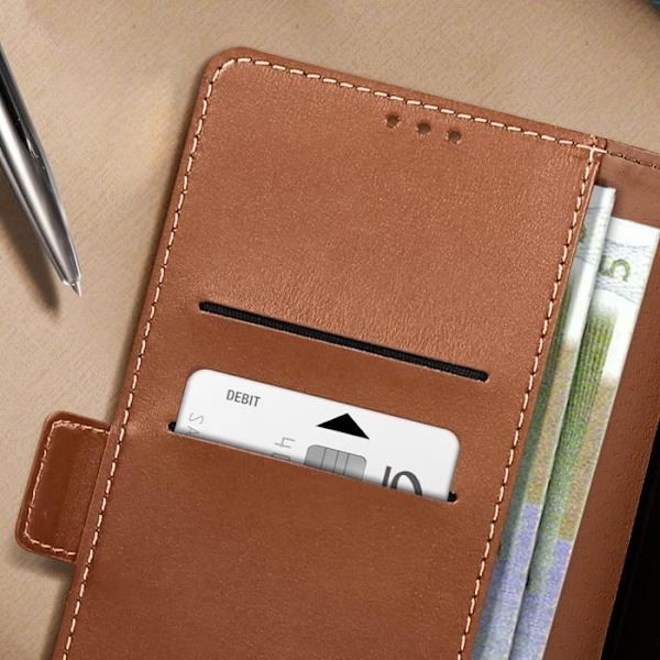 Suojakuori Samsung S24 Ultra Wallet Support Magneettiläppä Ruskea