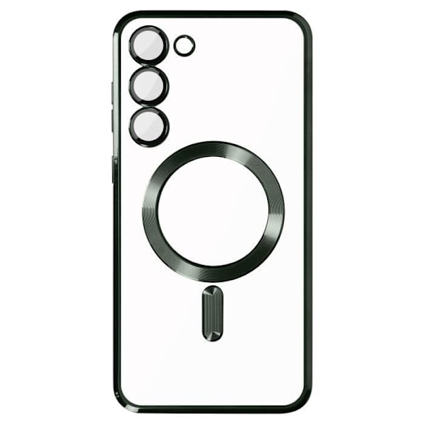 MagSafe fodral till Samsung S23 - AVIZAR - Transparent / Grön - Magnetisk ring - Integrerat kameraskydd Grön