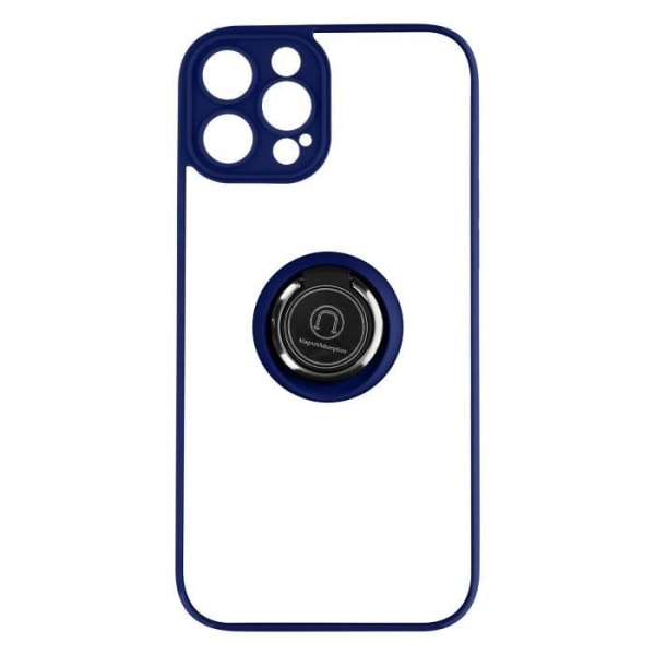 Fodral för iPhone 14 Pro Max Bi-material Metal Ring Support Video blå