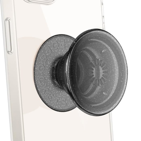 PopGrip Iriscent Handle Support Liimakiinnitys Popsockets Musta Läpinäkyvä Transparent