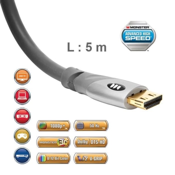 HDMI 2.0 UHD Monster Gold-kabel 5 m