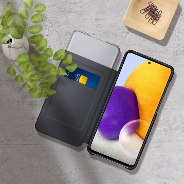 Originalt Samsung Galaxy A72 Smart S View Wallet Cover Cover Sort