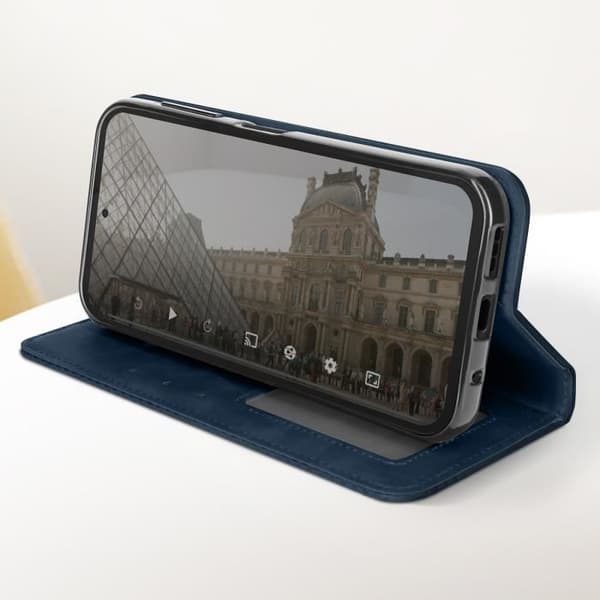 Fodral till Fairphone 5 - AVIZAR - Geo Collection - Schackbrädemönster - Midnattsblå Blå