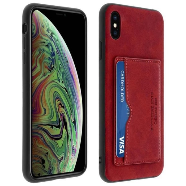 iPhone XS Max kuori - Apple - Iskunkestävä - Ecokuitu vanhennettu - Jalustatuki - Korttipaikka Blå