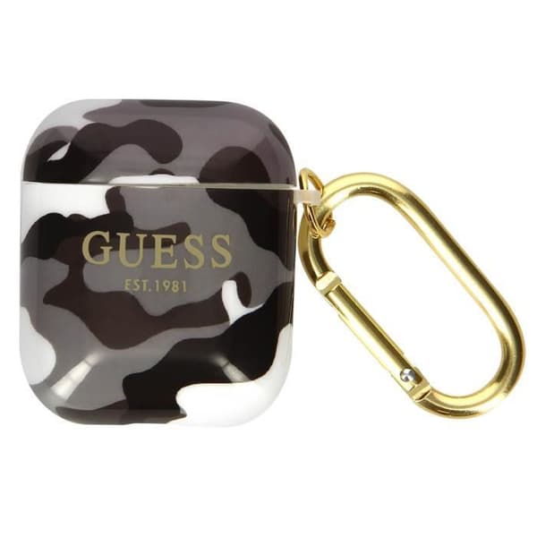Guess Camouflage Design Semi-Stiv Silikone AirPods Case - Grå Grå
