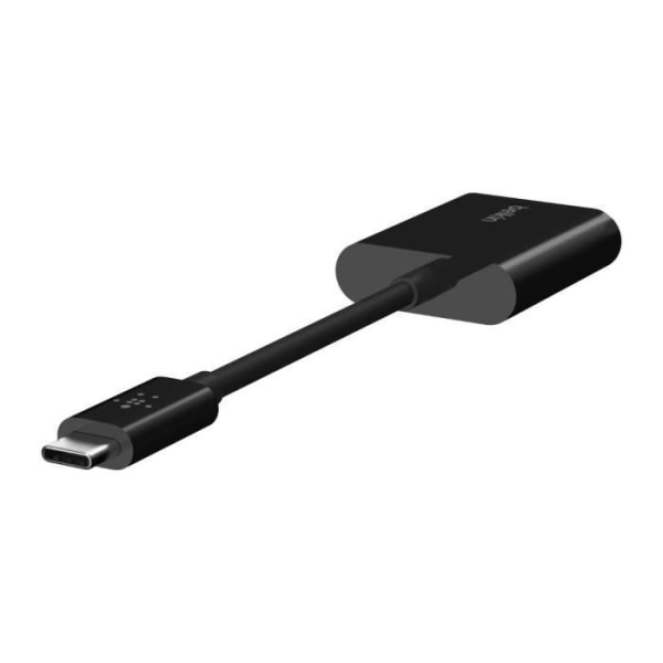 Adapter USB-C till 2 USB-C Ljud- och laddningsströmförsörjning 60W Belkin Svart