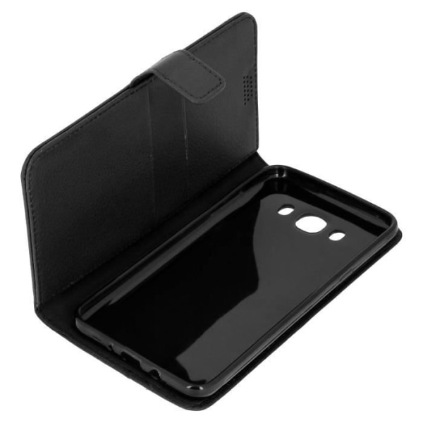Folio Cover Case - Samsung - Galaxy J7 2016 - Sort - Øko-læder - Støttefunktion Svart