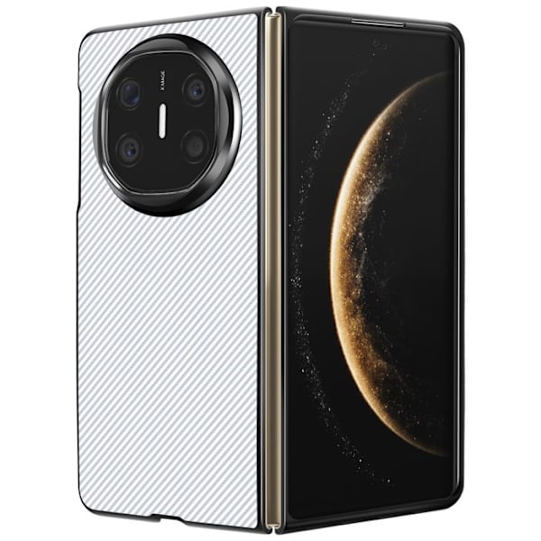 Coque Carbone til Huawei Mate X6 Vævet Læder Silikone Kant Hvid Vit
