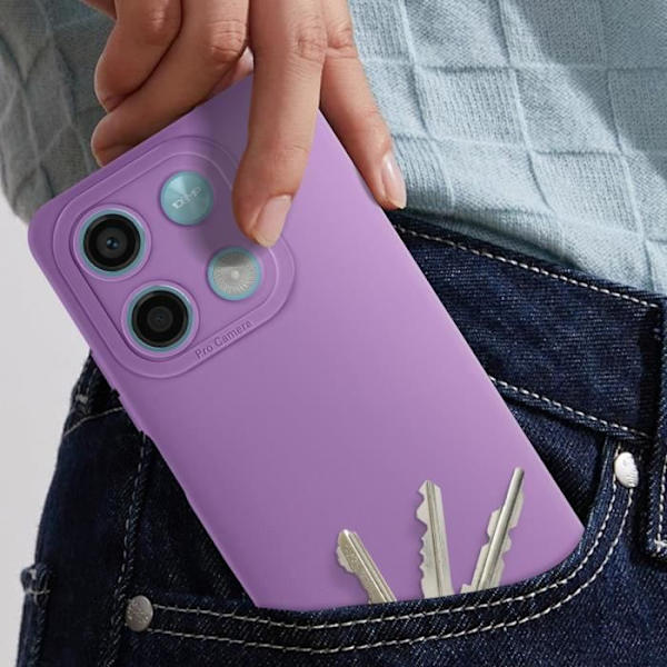Smartphonefodral - AVIZAR - Xiaomi Redmi Note 13 5G - Förstärkt skydd - Lila - Mjuk beröring Lila