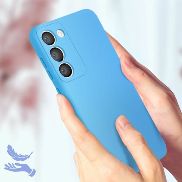 Fodral som är kompatibelt med Samsung Galaxy S23 halvstyvt blått fodral