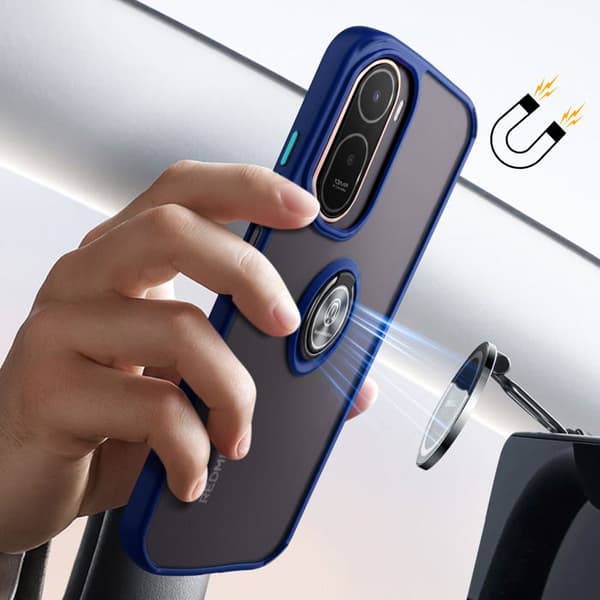Ringfodral för Xiaomi Redmi A7 Pro med roterande magnetring, nattblå Blå
