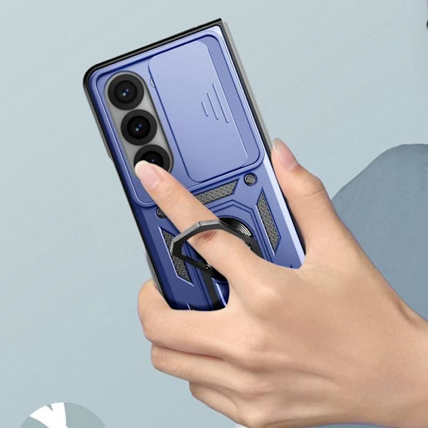 Fodral till Samsung Z Fold 6 - AVIZAR - Midnattsblå - Stel - Syntet - MIL-STD-810G 516.6 Certifierad Blå