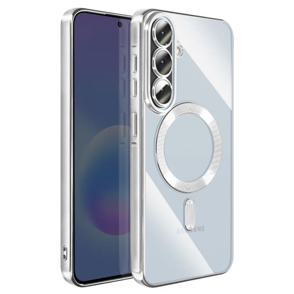 Skydd för Galaxy A57 Kompatibel med MagSafe med Grå Kromad Kant Grå