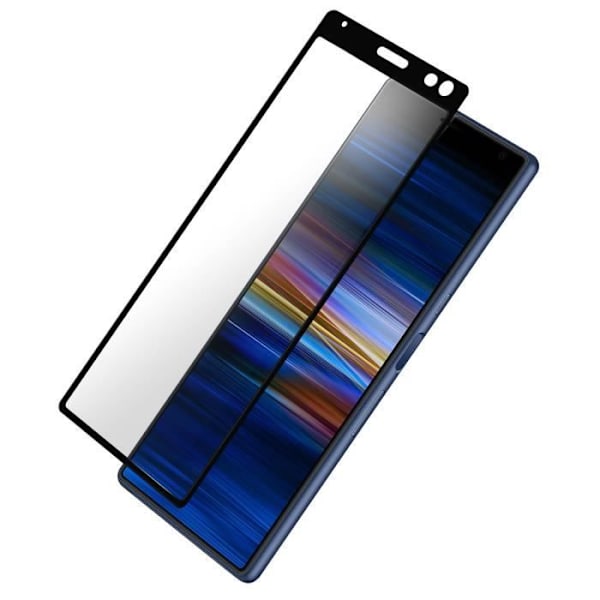Härdat glasfilm - Sony - Xperia 10 - 9H hårdhet - Fasade kanter - Fullständigt skydd Klar svart