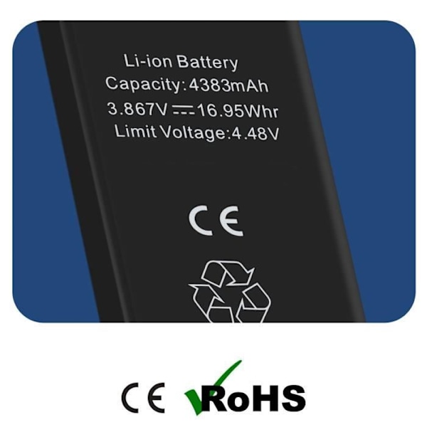 Batteri utan BMS för iPhone 15 Plus 4383mAh - AVIZAR - BAT-BMS-15M - Svart - Lithium Jon - 3,7 V Svart