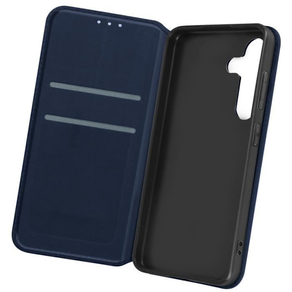 Fodral för Galaxy S24 Plus-korthållare Videostöd Magnetic Flip Midnight Blue Blå