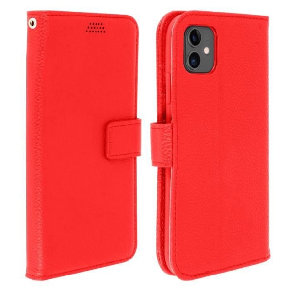 iPhone 11 Case Folio Case Kortholder Video Support Rød