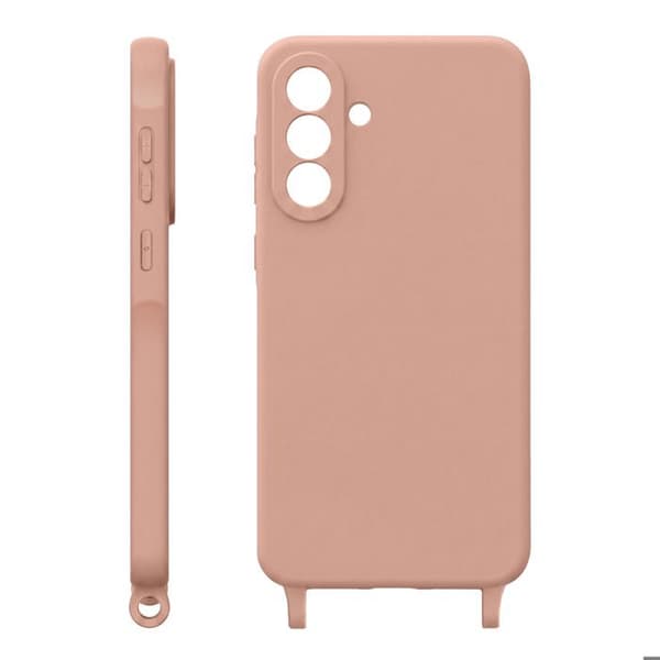 Siliconfodral för Samsung Galaxy A56 med nackrem i rosa Ros