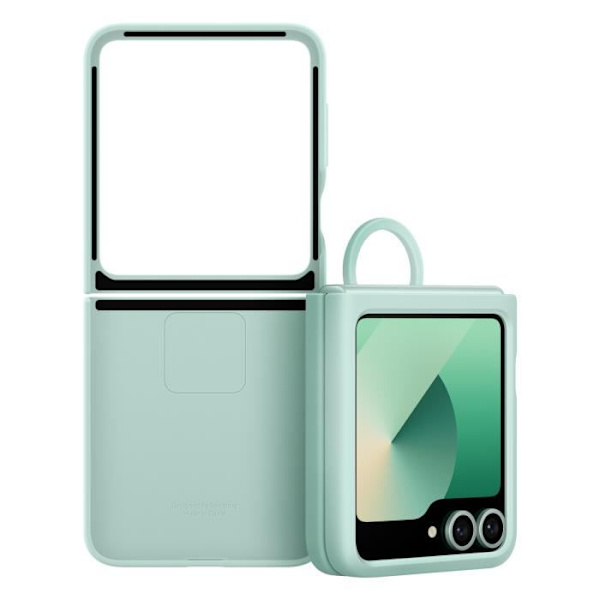 Originalt etui til Samsung Galaxy Z Flip 6 med slank silikonering Samsung bleggrøn Grön