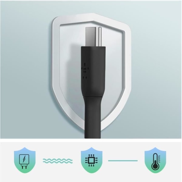 Belkin Ultra-resistent 3m USB till USB-C laddnings- och synkroniseringskabel Svart