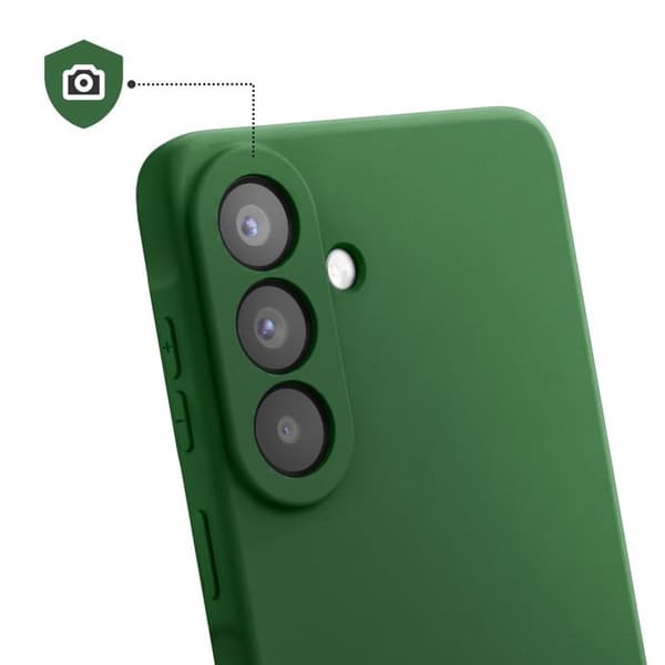 Silicone Soft-Touch Cover til Galaxy A57 med Mikrofiberforing Mørkegrøn Grön
