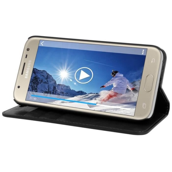 Galaxy J5 2017 cover Fuld beskyttelse læder folio cover - sort