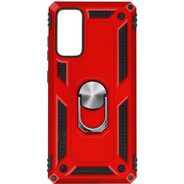 Samsung Galaxy S20 FE Cover Stødsikker Bi-materiale Ring Support Video Rød Rød