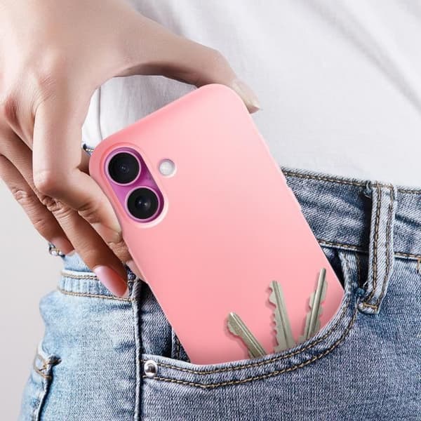 Fodral till iPhone 16 - AVIZAR - Halvstyv Soft-touch Anti-fingeravtryck - Pulverrosa Rosa