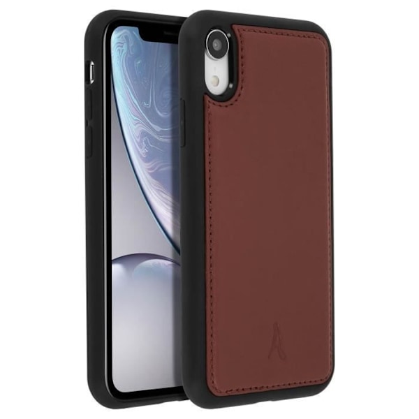 Coque iPhone XR - Akashi - Äkta Läder - Hårt Skydd - Brun - Välgenomtänkta Detaljer kastanj