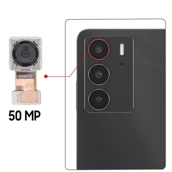Hovedbagkamera til Realme C75 4G 50MP Sort