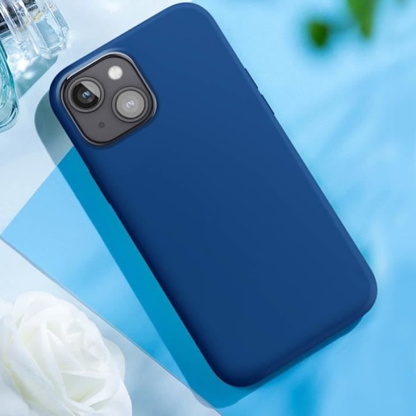 Kotelo iPhone 15 -puhelimelle - MOXIE - BeFluo - Puolijäykkä - Mikrokuituinen sisäpuoli - Korotetut reunat - Yönsininen Blå