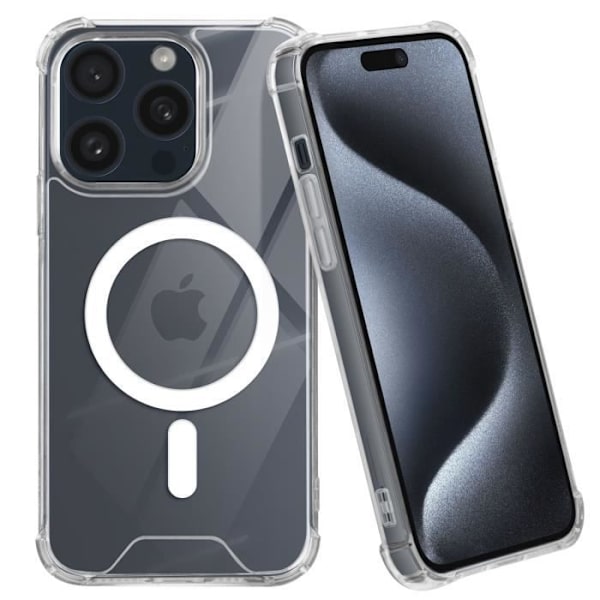 Etui - AVIZAR - iPhone 15 Pro Max - Silikone Gel - Forstærkede hjørner - Gennemsigtig Transparent