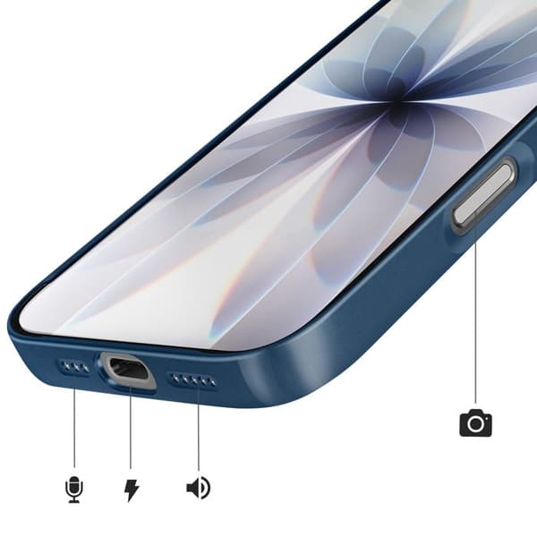 MagSafe-cover til iPhone 17, hård med glasbeskyttelse til kamera, natblå Blå