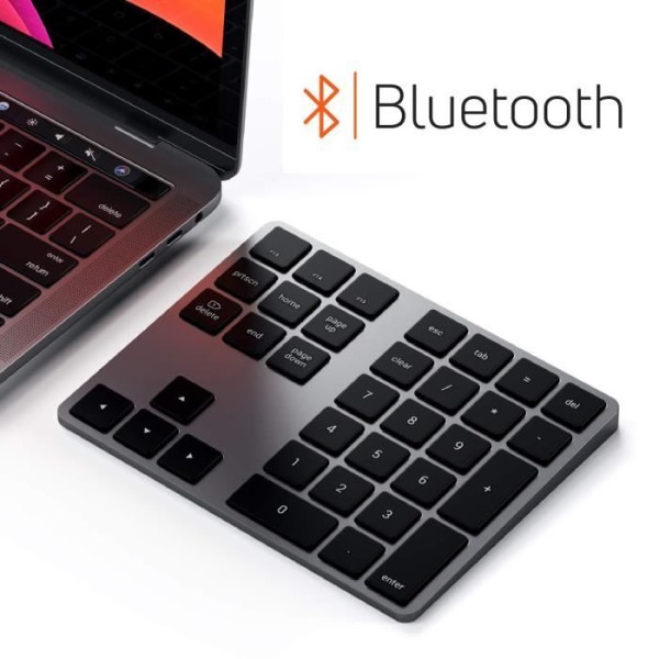 Nummeriskt tangentbord - SATECHI - Trådlös Bluetooth - Kompatibel med MacOS - USB-C uppladdningsbar - Tunn design