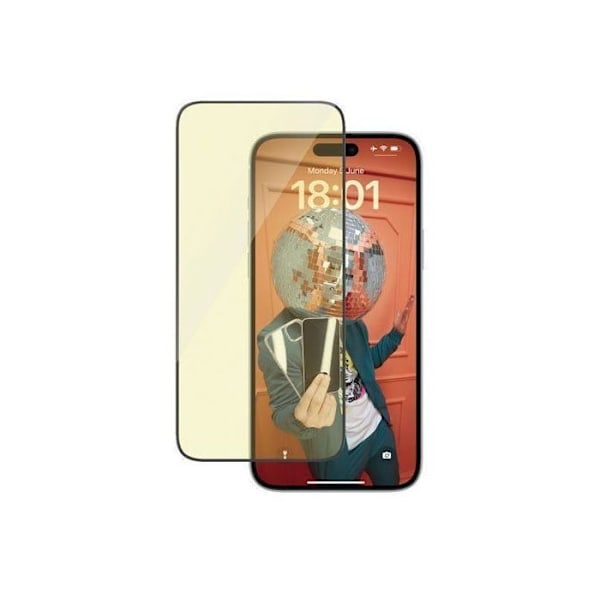 Skærmbeskytter til iPhone 15 Plus Ultra-Wide Fit Anti-glare/Blue Light Panzer Glas Clear Transparent