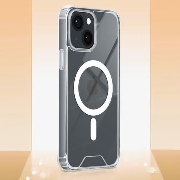 Cover - ADVARSEL - iPhone 13 - Silikone Gel - Stødabsorberende - Transparent Transparent