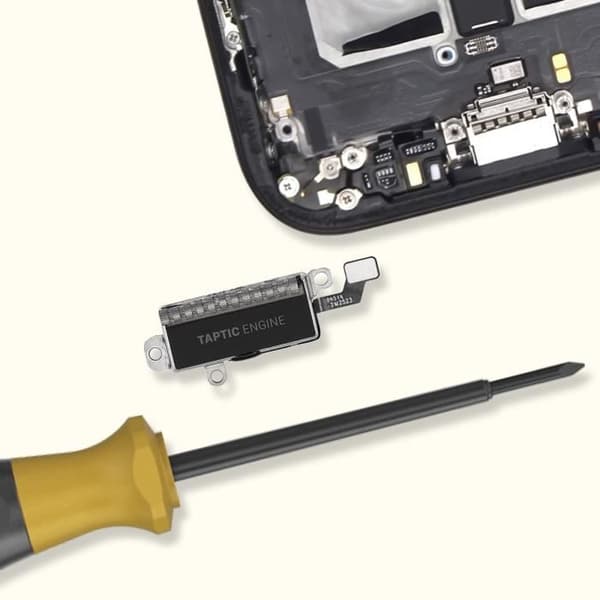 AVIZAR erstatningsvibrator til Apple iPhone 15 Pro Max - Sort - Integreret tilslutningskabel Svart