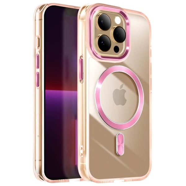 MagSafe-kuori iPhone 13 Pro:lle, kristalliselkä, vaaleanpunainen samppanja Rosa