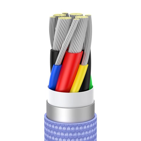 Data kabel Type-C til Type-C 100W, 1,2m - Baseus Crystal Shine (CAJY000605) - Lilla