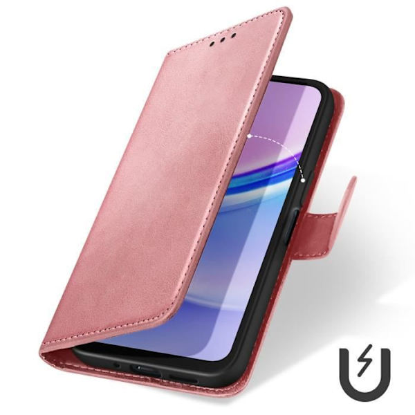 Fodral till Samsung Galaxy A16 Handledsrem Flip Wallet Stand Champagne Pink Rosa