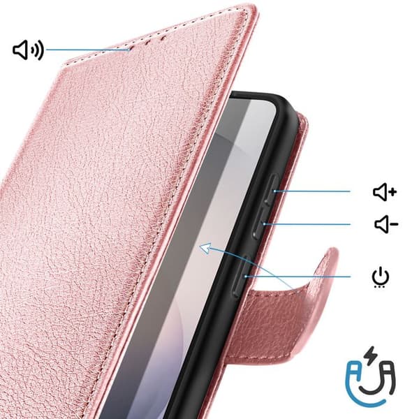 Pungetui til Galaxy S26 Plus Chesterfield Prægning Standfunktion Rosa Ros