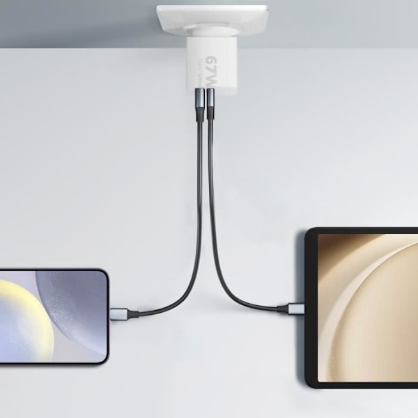 Nätladdare - XTORM - GaN² 67W USB C + USB - Kompakt format - Vit Vit