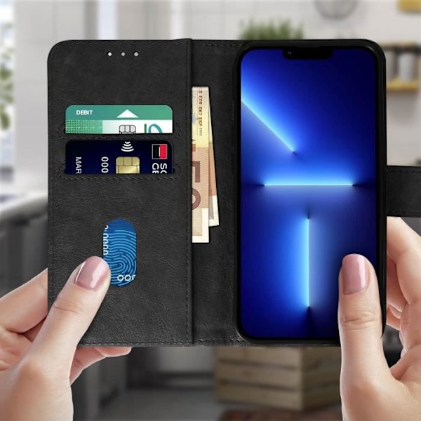 Hölster - Apple - iPhone 13 Pro Max - Fodral Folio - Videostöd - Kortfack - Svart Svart