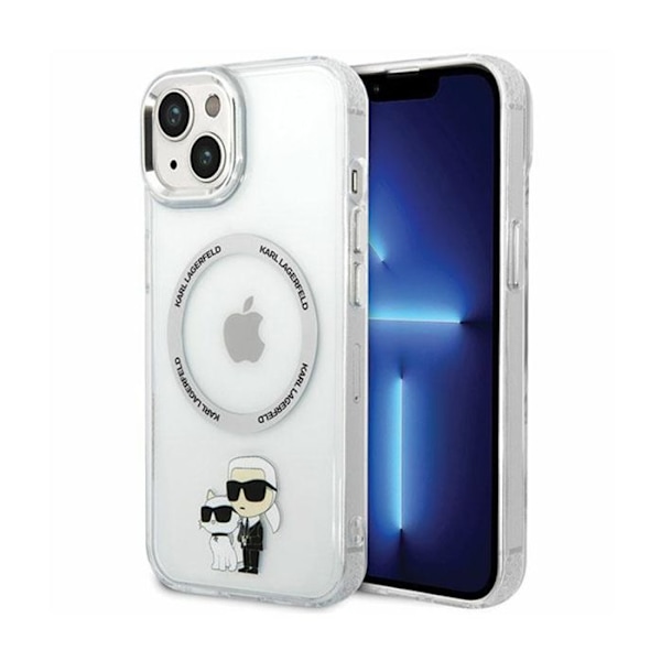 Telefonkobalt - Karl Lagerfeld - iPhone 13 - Transparent - MagSafe-kompatibel - Humoristiske grafikker Transparent