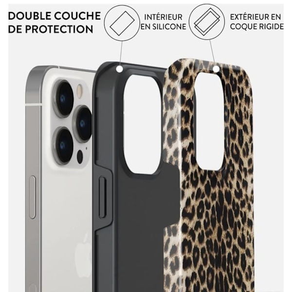 Coque til iPhone 13 Pro Tough Antichocs Model Player Burga Leopard kastanj