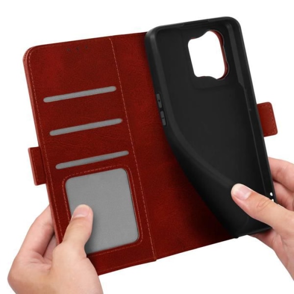 Oppo Reno 8 5G Case Wallet Video Support Magnetic Tab Red Röd