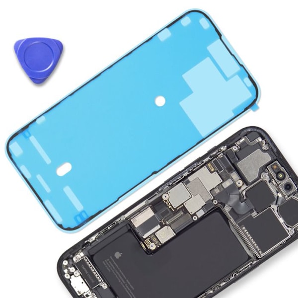 Självhäftande ersättningsskärm för iPhone 15 Pro Max Stark Fixering Transparent Transparent