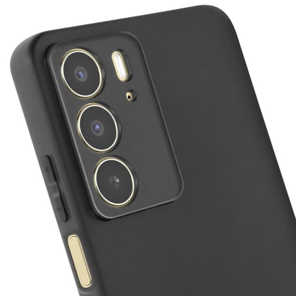 Siliconeblødt oliefrit etui til Realme C75 sort Svart
