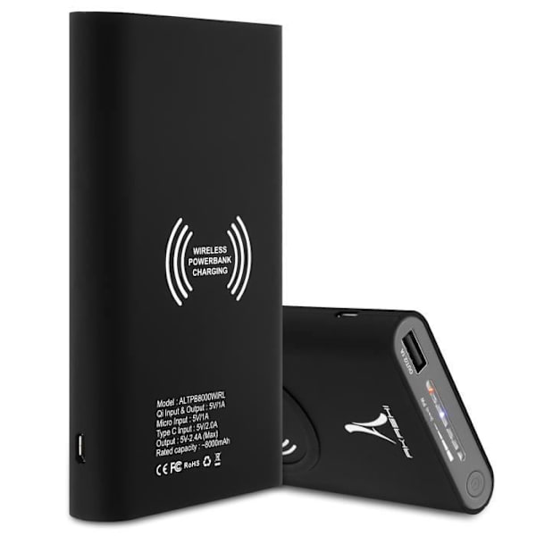 AKASHI Powerbank Akashi - älypuhelimelle, matkapuhelimen lisälaitteelle, USB-laitteelle, iPhonelle - 8000 mAh - 5 V DC-tulo
